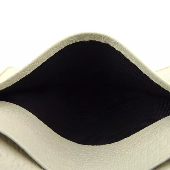 AUTHENTICITY GUARANTEED GUCCI card case GG canvas beige white canvas ?~ leather - Picture 5 of 9